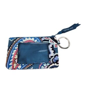 Vera Bradley Haymarket Paisley College University School ID Card Holder Keychain